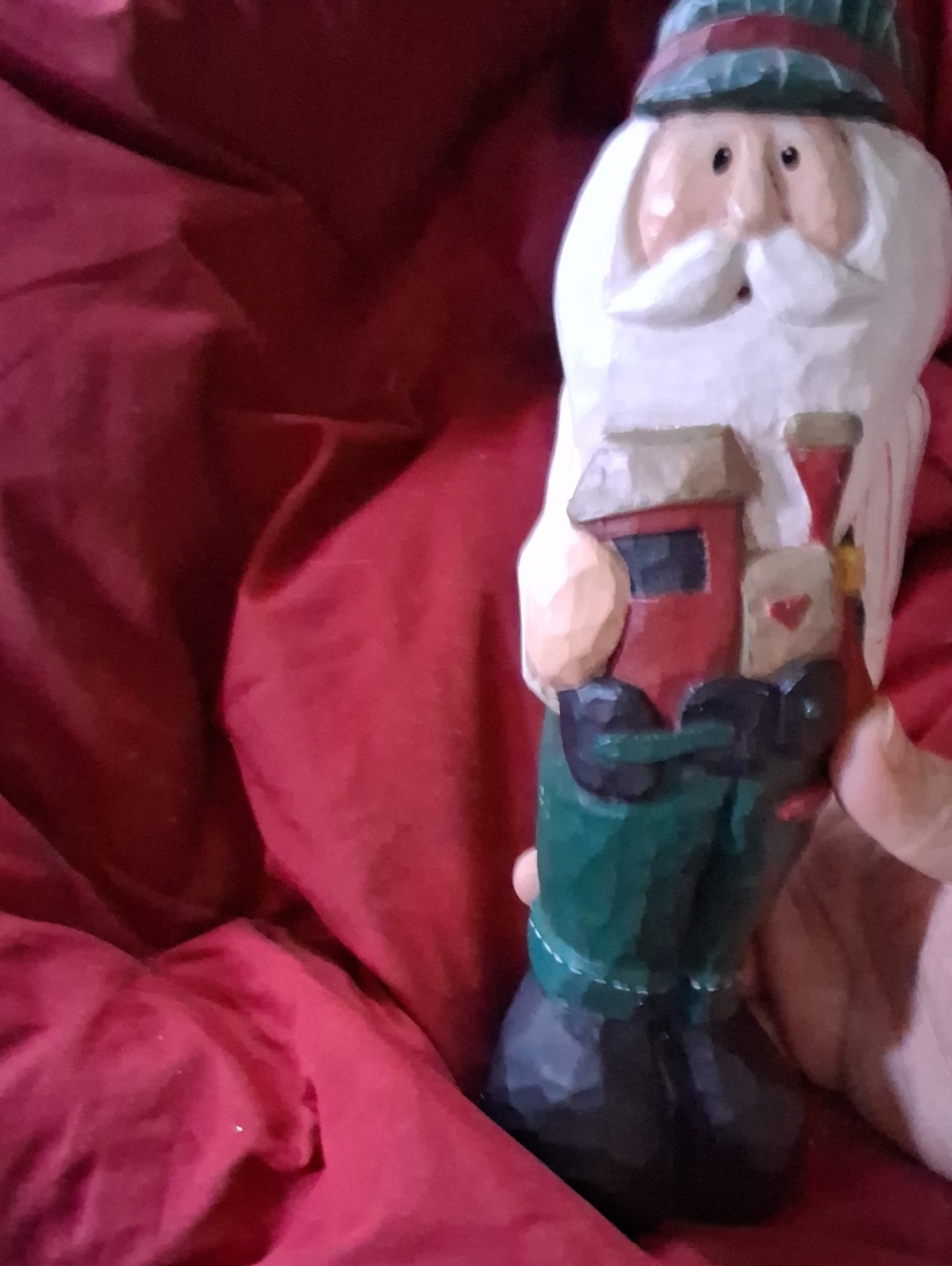 Holiday Santa Figurine in Red and Green - Brand Unspecified